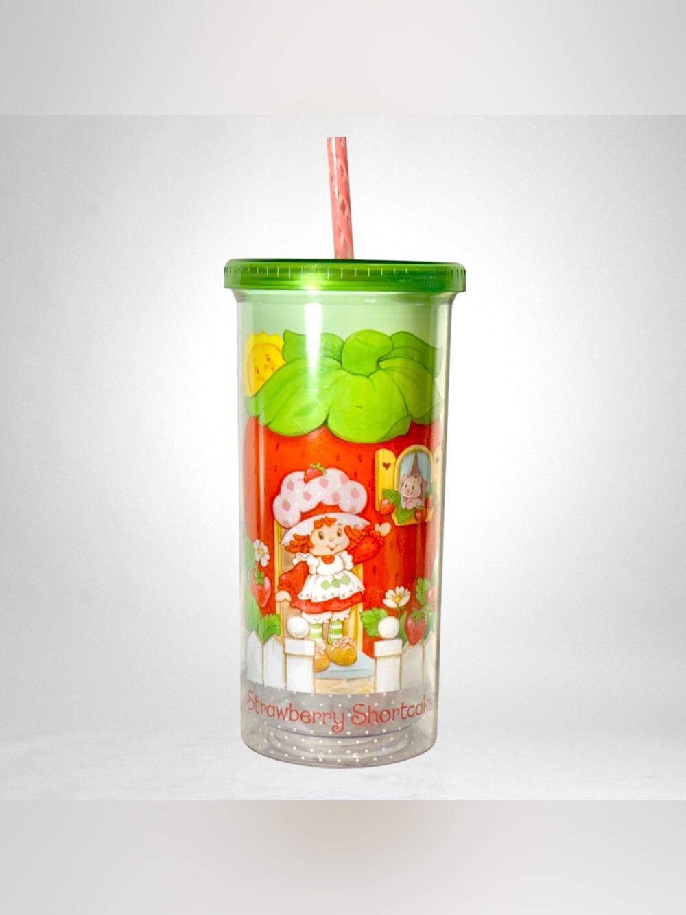 Strawberry Shortcake Plastic Cold Cup 20oz Reusable New Straw